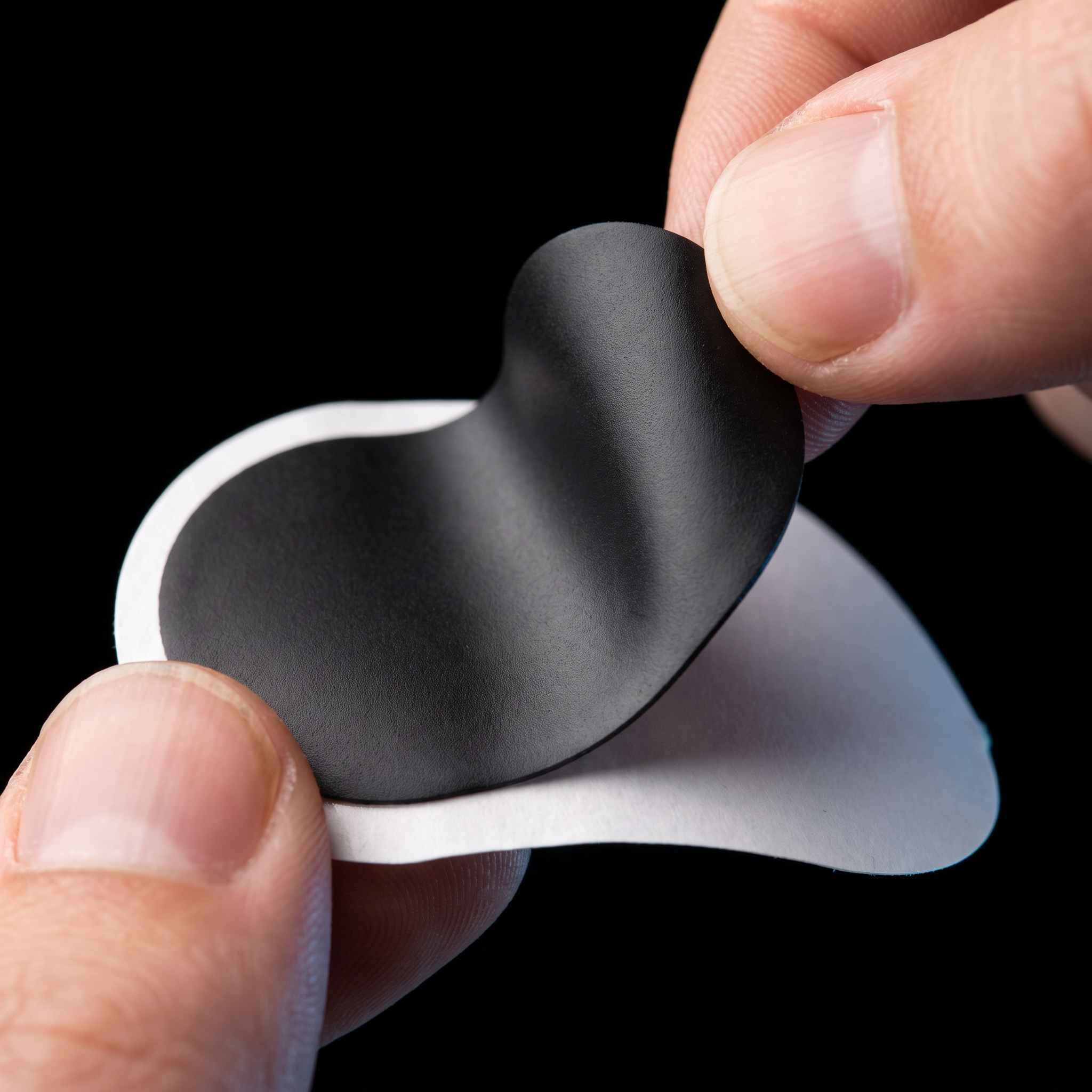 Soft hydrocolloid sleep strip peeled from its liner